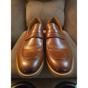 Steve Madden Nyles Tan Mens Brown Leather Slip On Loafers, Size 11.5